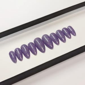 Glitter purple Press on Nails | pastel lilac nails Fake Nails | False Nails | Glue on nails | Sets of 10 and 20 nails | luxury press ons