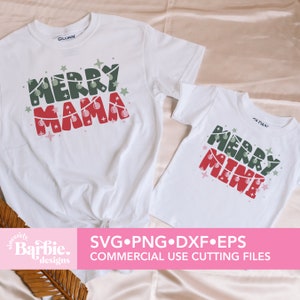 Christmas Bundle Maman et moi svg png | Merry Mama et Merry Mini svg téléchargement numérique