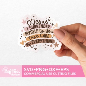 O Jezus, ik geef me over SVG PNG Cut Files voor Cricut, Bijbelvers Svg, Schrift Svg, Jezus Svg, Geloof Svg, Christelijke svg, Katholieke Vrouw Cadeau