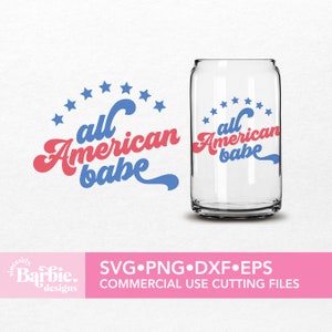 Tous les fichiers SVG Babe américains | Téléchargement numérique du 4 juillet | SVG DIY pour Silhouette Cameo et Cricut