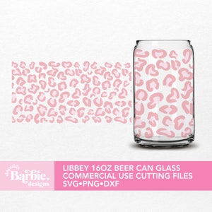 Cheetah Print Full Wrap Svg | Retro Cheetah Cutting File for Libbey 16 oz beer can glass | SVG DIY for Silhouette Cameo & Cricut