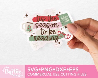 Christmas Book Lover SVG: 'Tis the Season Reading Digital Download