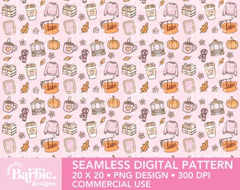 Fall Seamless Pattern: Gilmore Girls Inspired Design (PNG Digital Download)