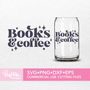 Libro svg archivos png / Libros y café / lectura svg descarga digital
