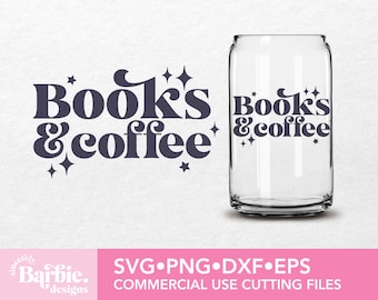 Book svg png files | Books and coffee | reading svg digital download