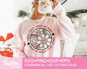 Holly Jolly State of Mind svg png, Christmas Vibes Svg, Merry Mama Svg, Merry Christmas Svg, Christmas Svg, Christmas Jumper Svg, Winter svg