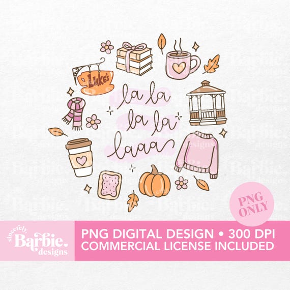 Cozy Gilmore-Inspired Fall PNG Clipart: Cozy Autumn Design (Commercial Use)