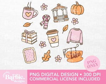 Stars Hollow Fall PNG Clipart | Cozy Gilmore-Inspired Digital Stickers for Mugs, Tumblers & Sweatshirts