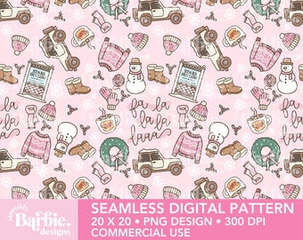 Christmas Gilmore-Inspired Seamless Pattern (300 DPI PNG)