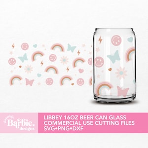 Summer Fun Full Wrap Svg | Summer Vibes Cutting File for Libbey 16oz beer can glass | SVG DIY for Silhouette Cameo & Cricut