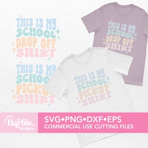 Esta es mi camiseta de recogida de la escuela SVG Bundle Files / Descarga digital de regreso a la escuela / Primer día de clases SVG PNG