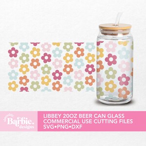 Retro Flower 20oz Can Glass Wrap SVG: Summer Vibes (Digital Download)