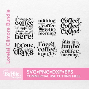 Lorelai Gilmore Coffee Addict svg png paquete / Gilmore Girls svg descarga digital / Paquete svg