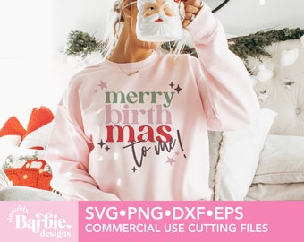 Merry Birthmas to me svg png, Christmas svg, Happy Birthday svg, Christmas Vibes Svg, Birthday vibes Svg, Birthday Shirt Svg