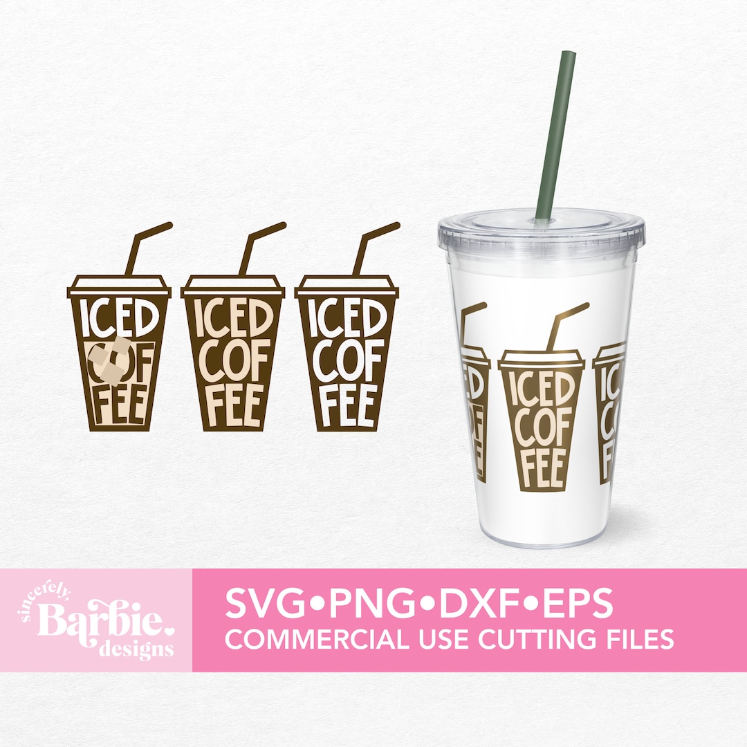 Iced Coffee SVG PNG Files: Cricut & Silhouette Digital Download - Etsy