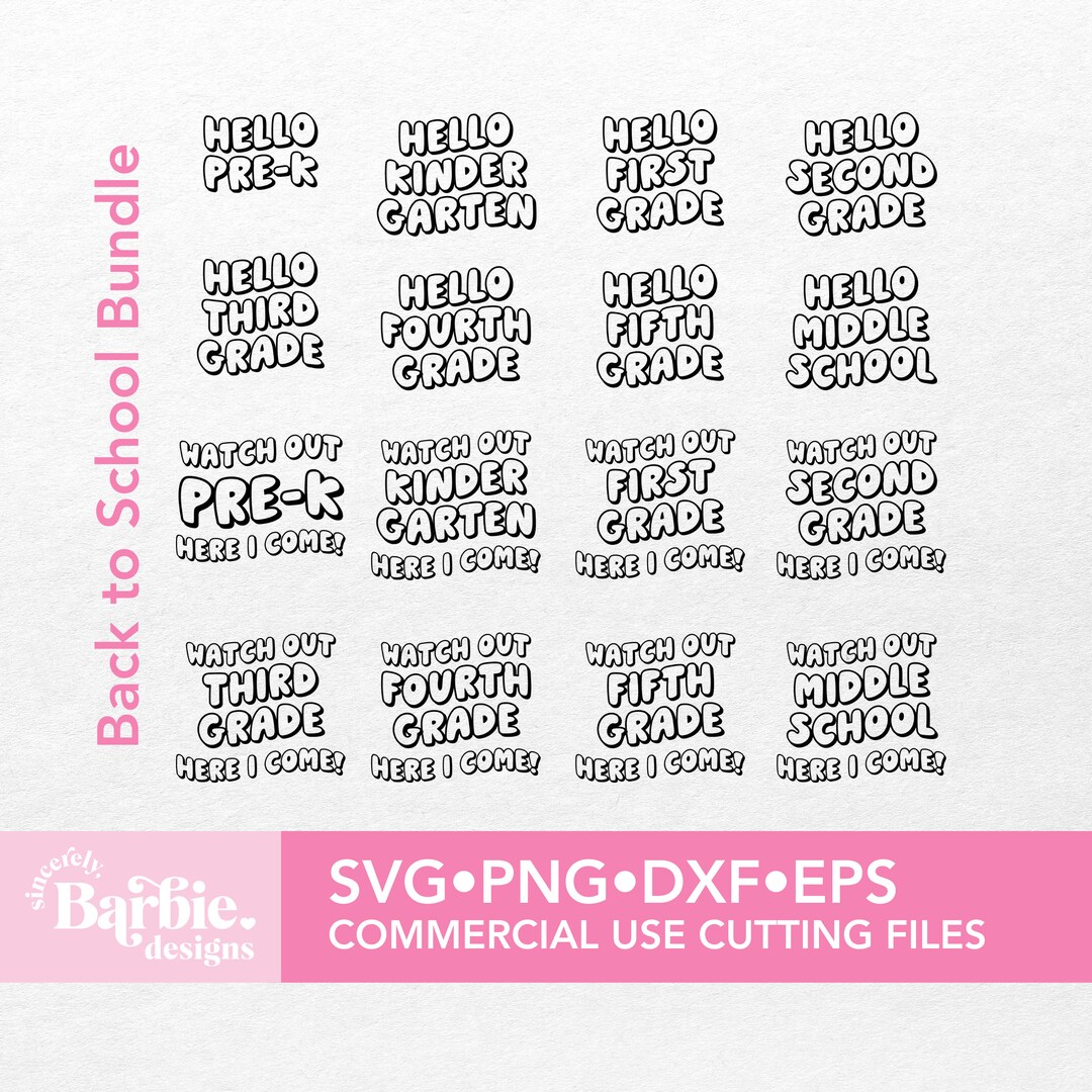 Back to School SVG Bundle: First Day of School Designs (digital ...