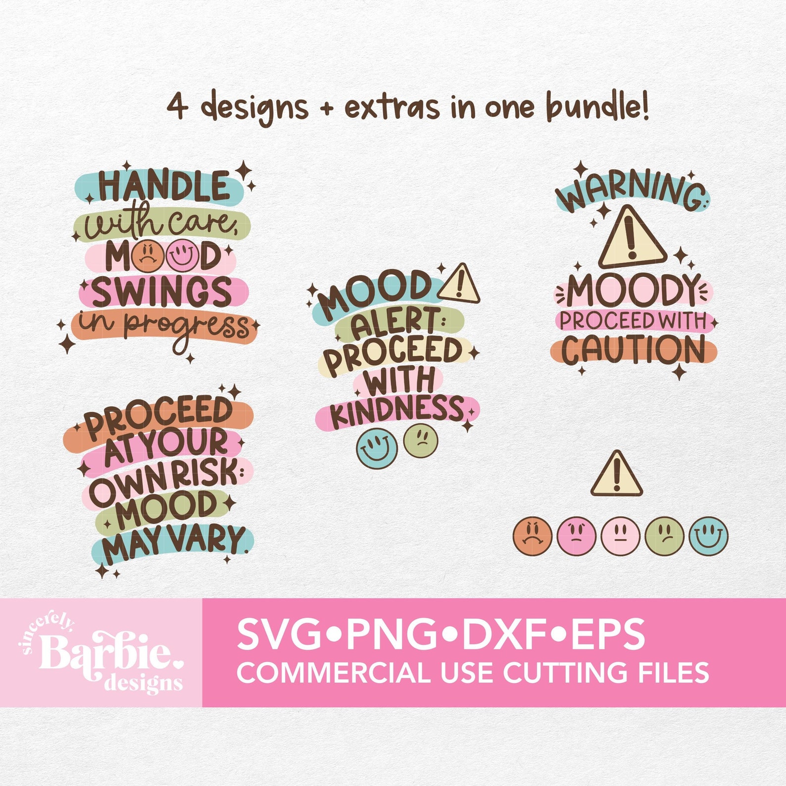 Mood Alert SVG Bundle: Trendy Mood Swing Quotes Clipart (digital ...