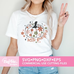Hallo Kürbis svg png Dateien | retro Herbst svg png digitaler Download | Happy Falling svg