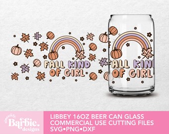 Fall Kind of Girl SVG: Libbey 16oz Can Glass Wrap (Digital Download)