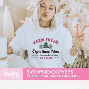 Farm Fresh Christmas Trees SVG PNG: Cut & Carry (Digital Download)