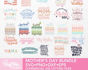 Mother's Day Bundle digital download | 27 SVG PNG files for mom | Gift for mom svg