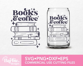 Book svg png files | More Books and Coffee | reading svg digital download