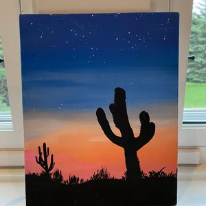 Sunset Cactus Custom Canvas Painting