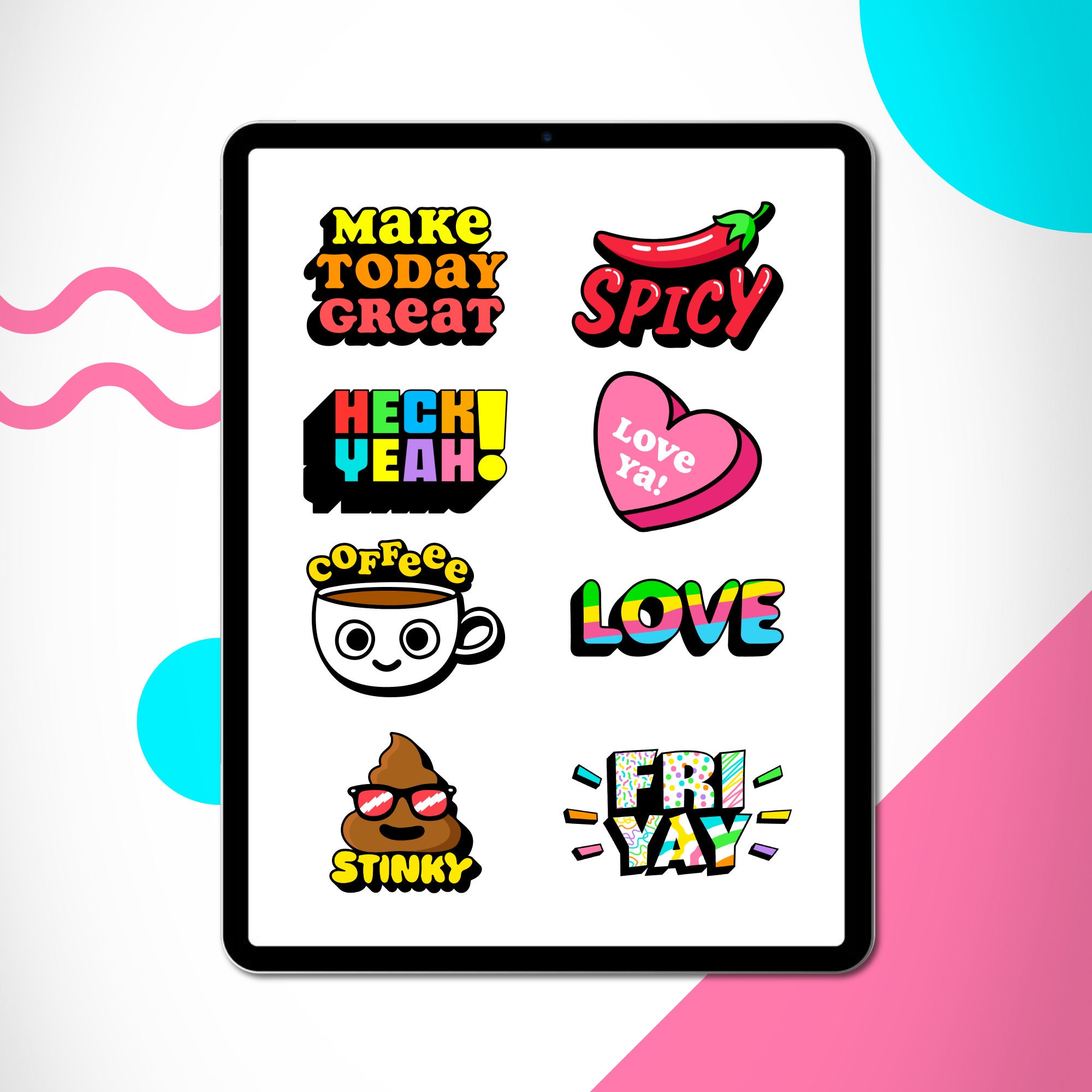 Everyday Digital Sticker Bundle Precropped Digital Stickers Etsy