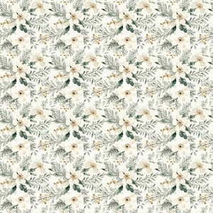 White Anemone | Christmas | Transfer Sheet for Polymer Clay | Water Soluble
