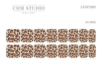 Stampa animalier / Leopardo / Carta per unghie / Nail art / Decalcomania per unghie