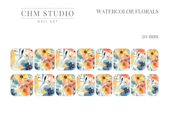 Watercolor Florals | Waterslide Paper | Nail Decals