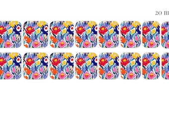 Vibrant Wall Art | Floral | Waterslide Paper | Nail Decals
