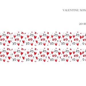 San Valentino / Cuori XOXO / Carta Waterslide / Nail Art / Decalcomania per unghie
