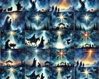 Christmas | Nativity | Transfer Sheet for Polymer Clay | Water Soluble