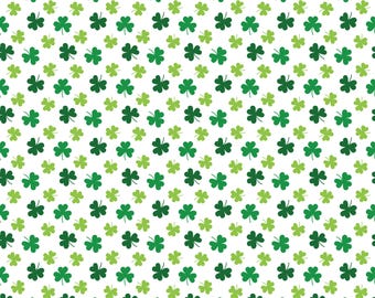 St. Paddy's Day | Green and White | Shamrocks | Transfer Sheet for Polymer Clay | Water Soluble Transfer Paper