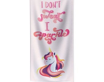 Unicorn Gym Towel, Cute Yoga Towel, Workout Accessories for Women, Fitness Gifts for Friend