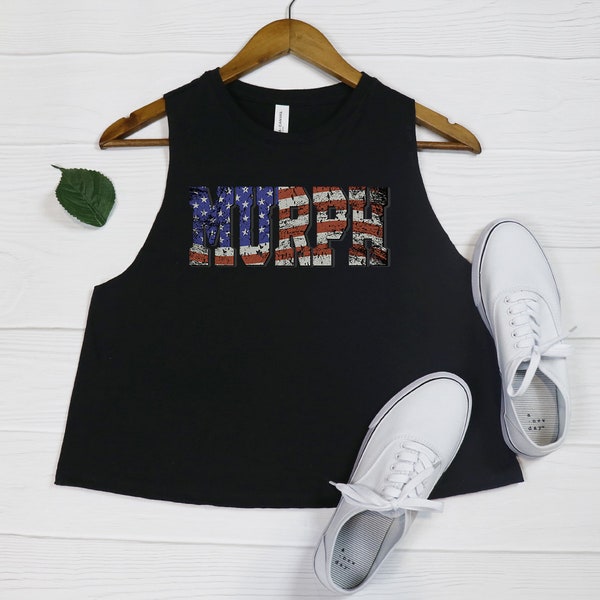 Murph Shirt for Women, Cropped Tank Top, Memorial Day WOD Workout Clothing, Breathable Lightweight Athletic Apparel