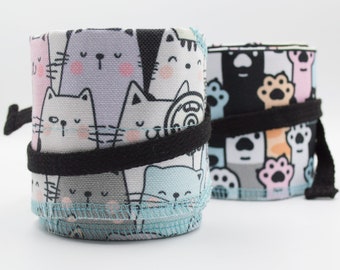 Anime Cats Reversible Wrist Wraps for Weightlifting and Gymnastics, Kawaii Gym Accessories for Women