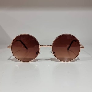Rose Gold Round Sunglasses