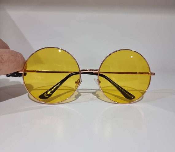 Yellow sales circle sunglasses