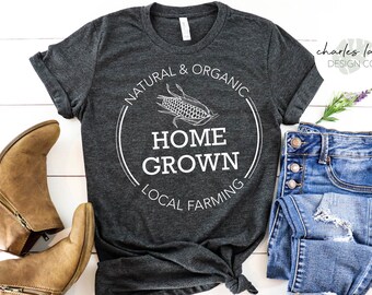 Home Grown Organic Farming Tshirt SVG Cut File