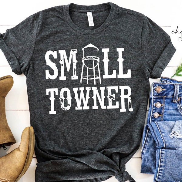 Small Towner Small Town Watertower Tshirt Distressed SVG Cut File