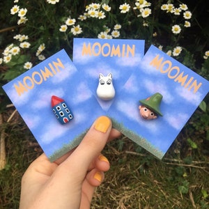 Clay Pins Moomin Snufkin Moominhouse Handmade