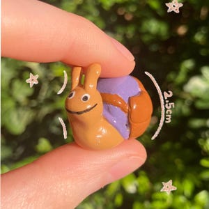 Tiny Snail from Frog and Toad Inspired Clay Figure - Handmade