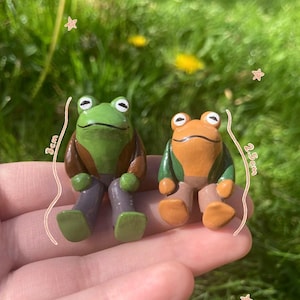 Clay Tiny Frog and Toad figures - Handmade