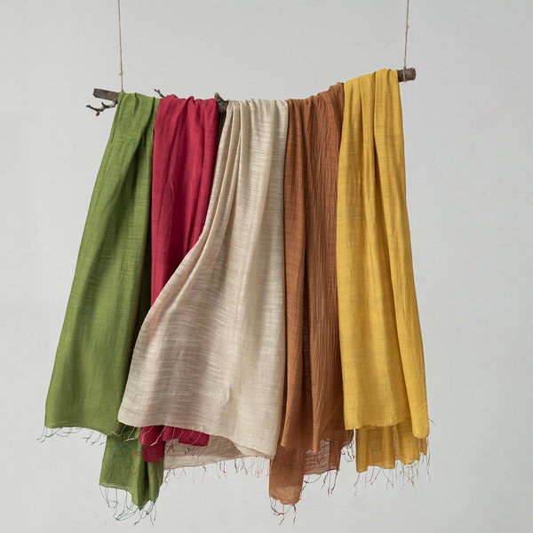 100% Natural Silk Linen Wrap, All Season Breathable Shawls, Sun Headwrap for Women