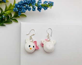 Kitty Cat Quilling handmade earrings