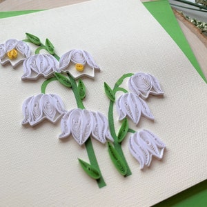 Lily of the Valley Quilling Card: Handmade Floral Art (6x6 inches)