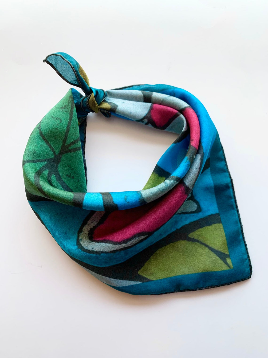 Koi Fish Scarf Silk Scarf Design Bandana Block Print Scarf Etsy