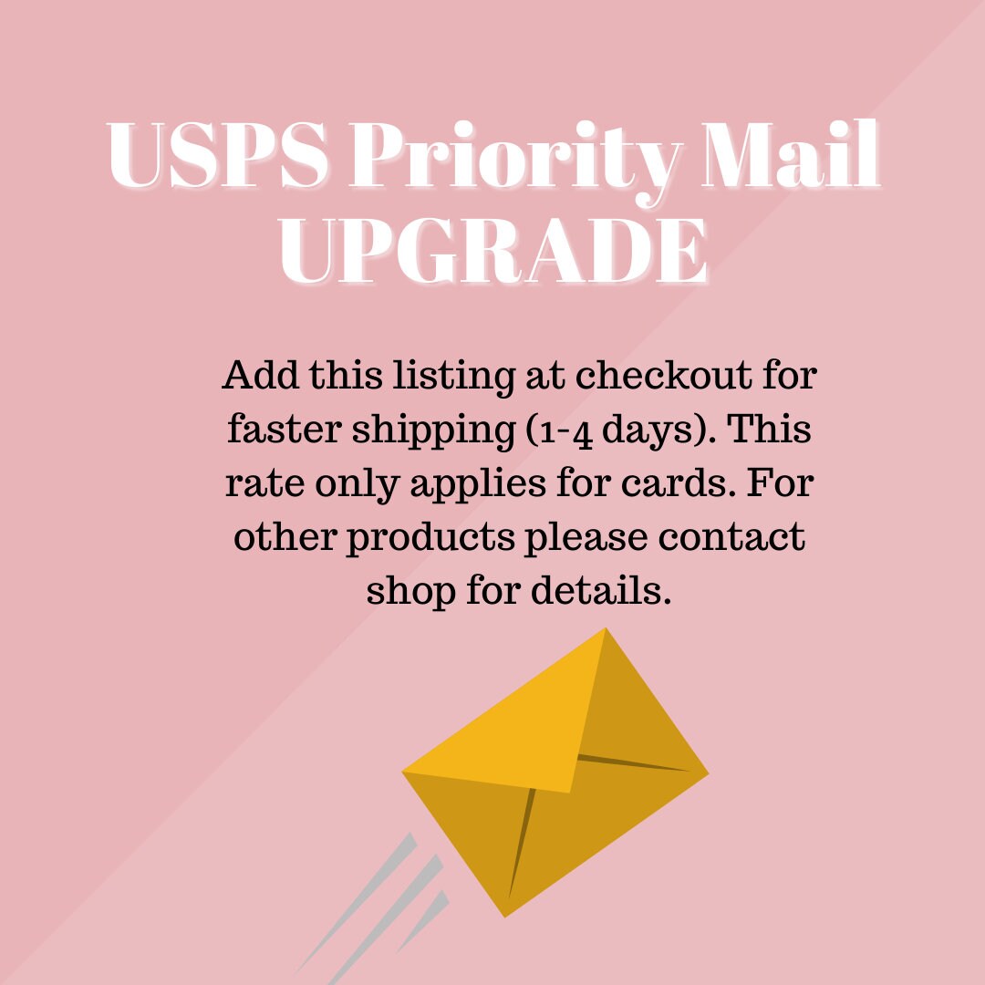Priority Mail 14 Days Upgrade for Greeting Cards ONLY Etsy